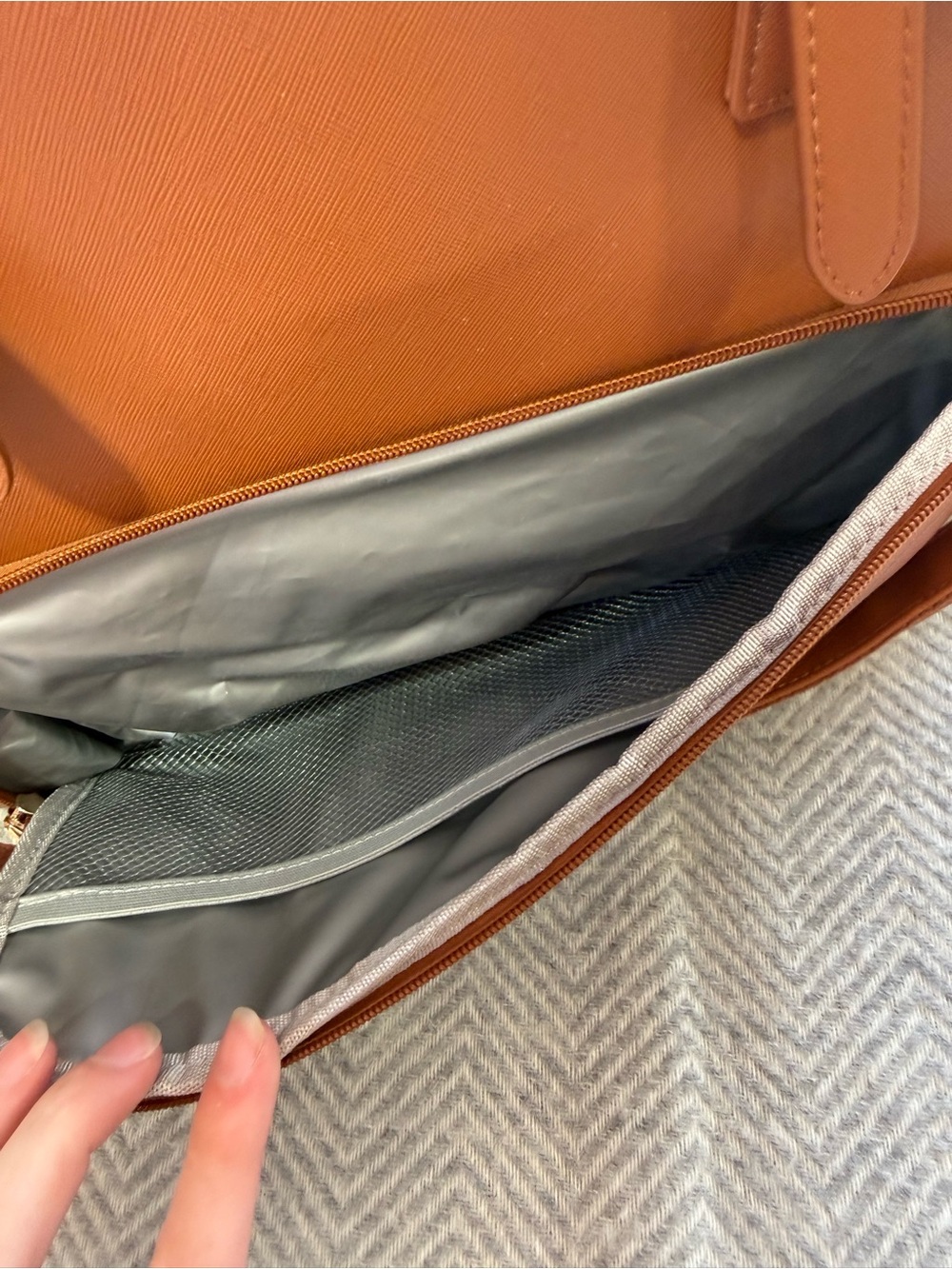Tan Leather Tote Bag - Classic Work Tote - Picture 5 of 5